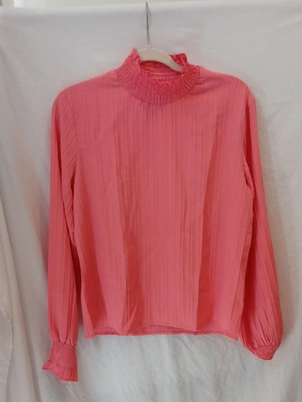 Source Unknown Coral-Pink Mock Neck Long Sleeve Top